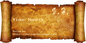 Vidor Henrik névjegykártya